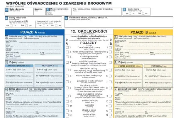Szybkie odszkodowanie po kolizji: Jak wypełnić oświadczenie sprawcy?