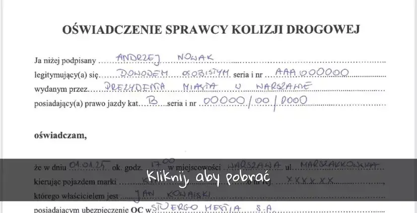 Jak napisać oświadczenie o kolizji? Uniknij błędów i policji.